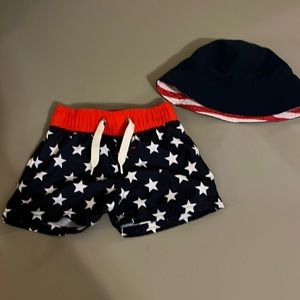 Baby bathing suit and hat